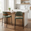 Tabouret de comptoir rembourré avec accoudoirs Devane-123161737