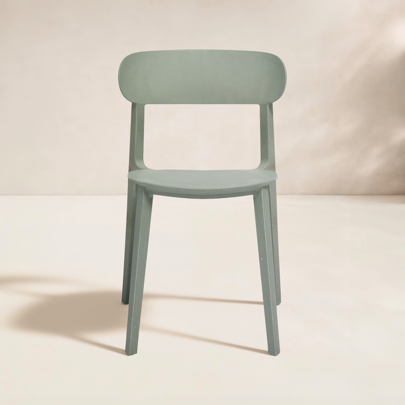 Janicka Spencer Eco-Friendly Outdoor Stacking Chair, Moss Grey