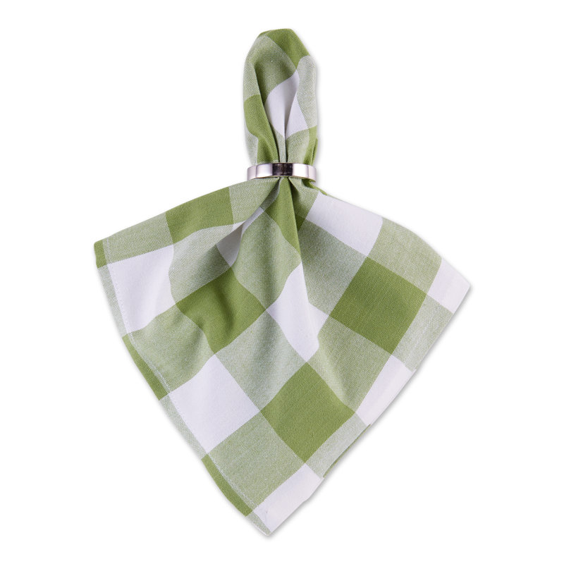 Wauregan Cotton Checkered Square Napkin, Green