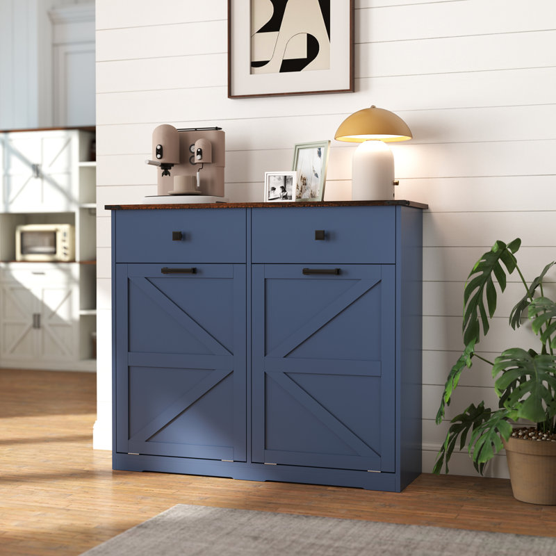 Armoire poubelle double inclinable Farmhouse Blue