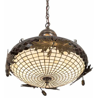 Luminaire suspendu en laiton antique à 2 lumières Labriola