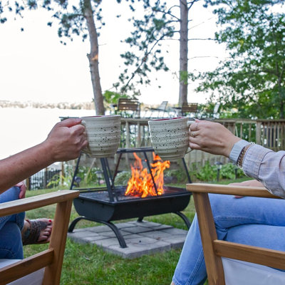 36-inch Northland Steel Outdoor Fire Pit With Grill – Wood Burning Fire Pit With Cooking Grate, Spark Screen, Cover & Poker