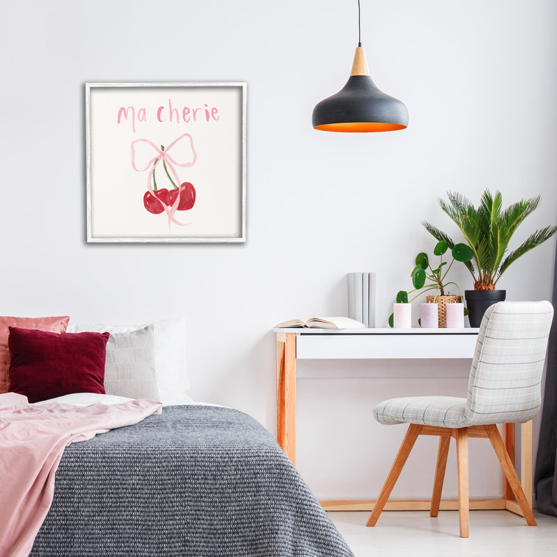 «Ma Cherie Ribboned Cherries», estampe numérique, conception de Lucille Price, H 17 po x l 17 po