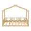 Structure de lit en bois avec clôture de sécurité-129042636
