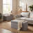Ebern Designs Set of Two 30-Inch Ottomans, Gray