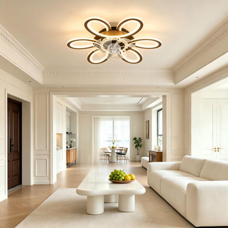 25in Modern Flower LED Ceiling Fan Light