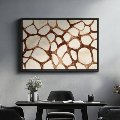 Framed Canvas Wall Art - Abstract Brown Stone Pattern - 16"x24", 24"x36"