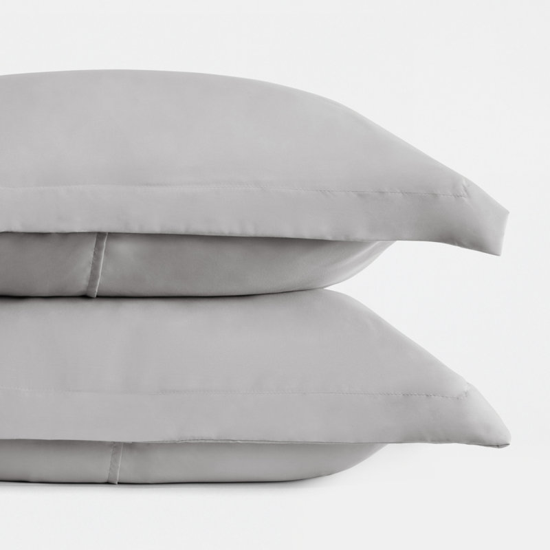 Pillow Shams 2-Pack Microfiber Ultra Soft Bedding, Light Gray, Standard