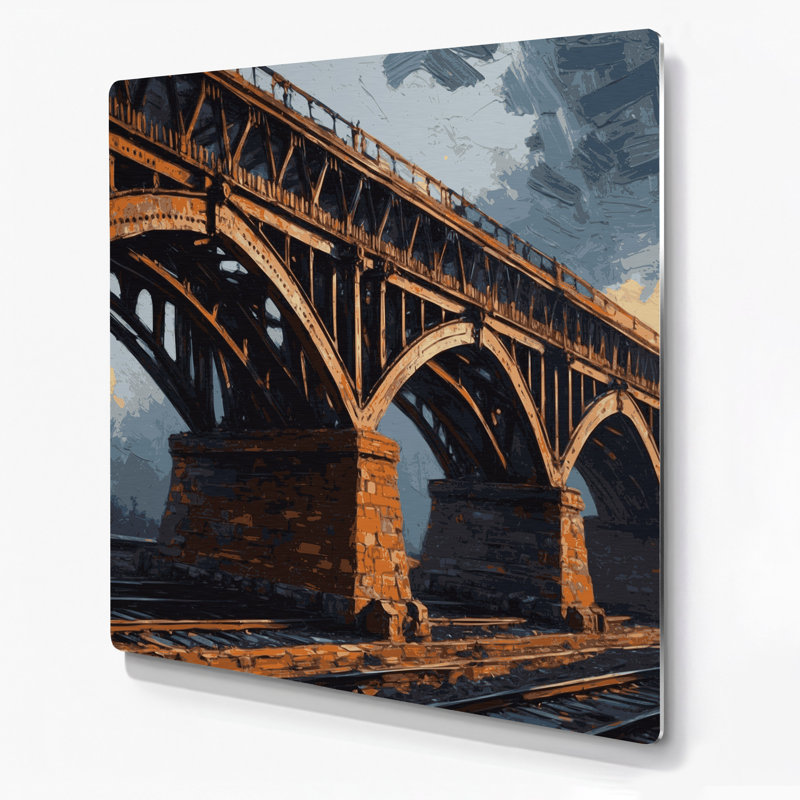 Illustration de pont en métal transport, H 12 po x l 12 po x P 0,05 po