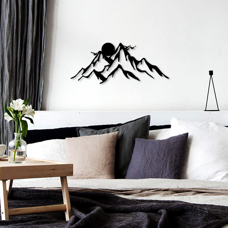 Stylish Black Decorative Metal Wall Accessory, 19.7 x 8.3 inches | 100% Metal Construction, Thickness: 0.06 inches | Easy Wall Mount with Back Hanging Piece | Perfect for Modern Home Decor & Unique Accent Pieces