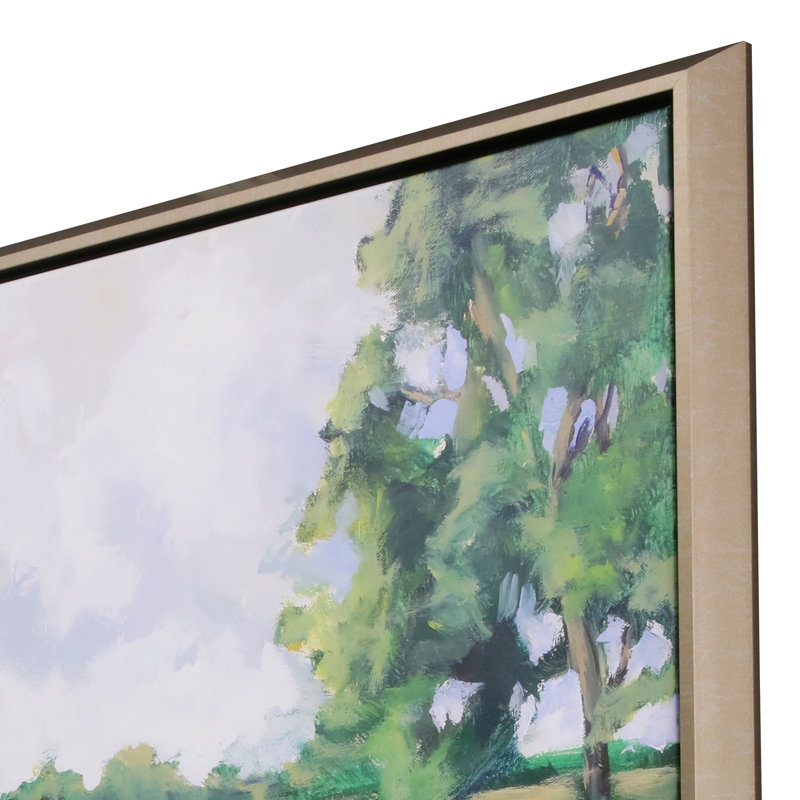 Earth and Sky Landscape Canvas Print with Silver Frame