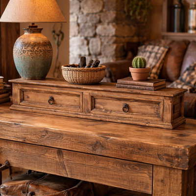 Solid Wood Two-Drawer Dresser Top Organizer