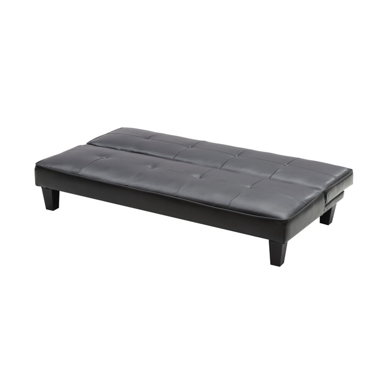 Viren 67.13'' Sleeper, Black Faux Leather