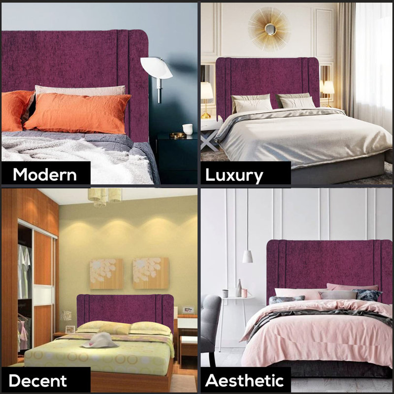Cail King Upholstered Headboard, Aubergine
