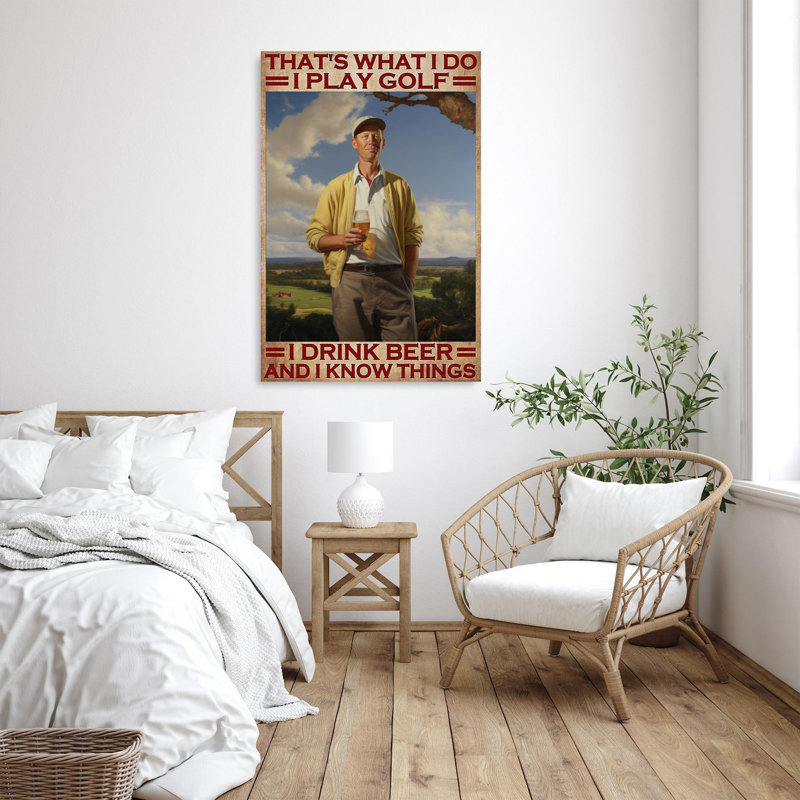 «Man I Play Golf I Drink Beer», H 14 po x l 11 po x P 1,25 po