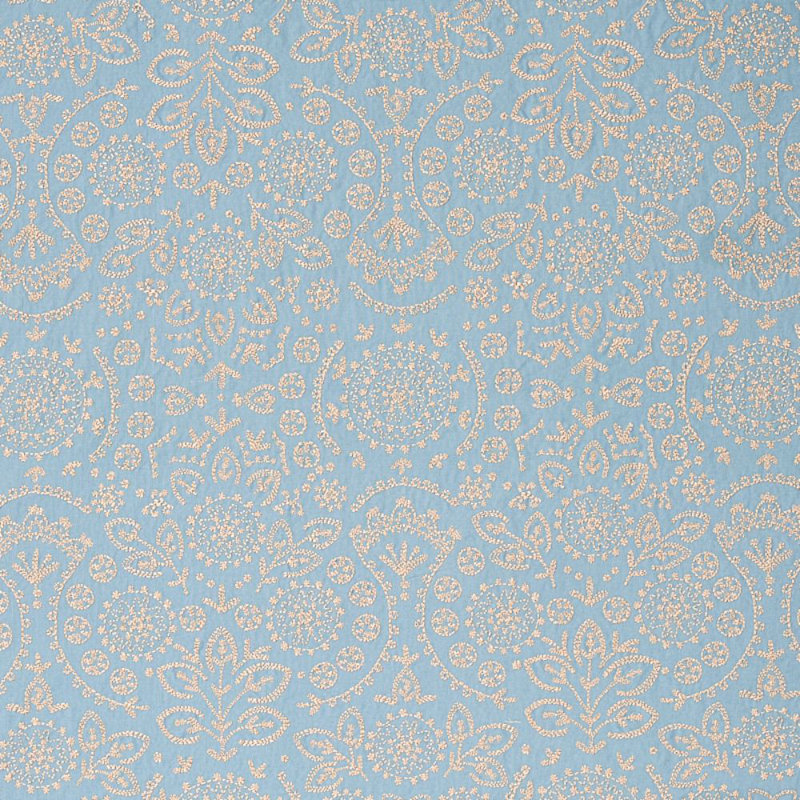 Tiana Embroidery Fabric, Chambray