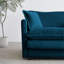 Canapé bleu en chenille pour le salon, 2 avec 4 coussins, fabrication en bois, revêtement confortable dans la chambre, structure solide à 2 sièges, style élégant