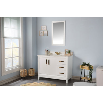 Ensemble de meuble-lavabo simple 41,3 po avec miroir Aksha