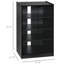 Armoire multimédia noire vieillie, 5 avec portes en verre trempé, tablettes réglables et éléments de gestion des câbles. Support avec portes et rangement. Peut contenir un lecteur, un récepteur, une console de jeu, un ordinateur portable et des livres.