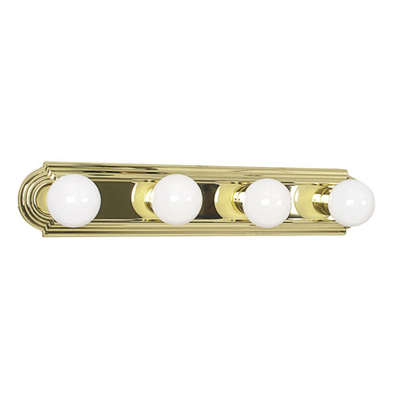 Barre d’éclairage de salle de bain 4 lumières Knutson, Laiton poli