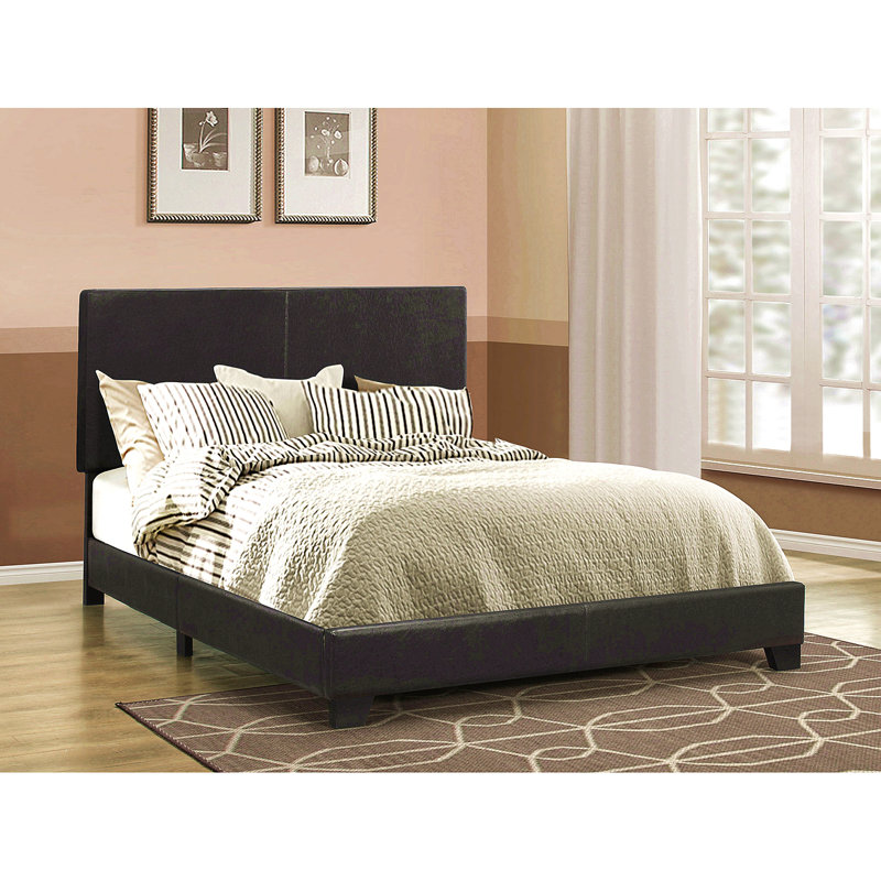 Warwick Black Upholstered Panel Eastern King Bed, Black, King