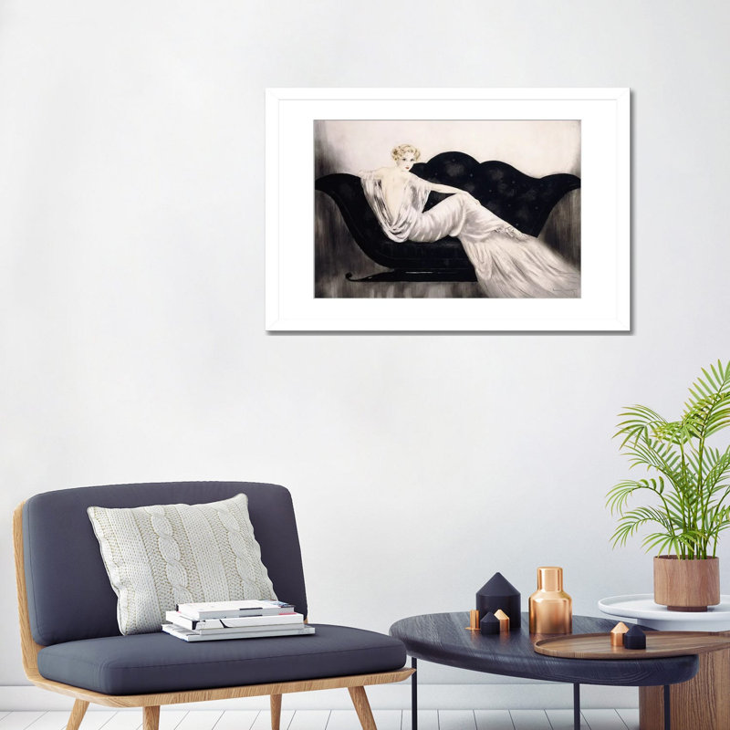 The Sofa, C.1937, White Open Corner Framed Paper, White, 24" H x 32" W x 1" D