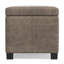 Repose-pieds de rangement rectangulaire en cuir végétalien avec dessus relevable Dover