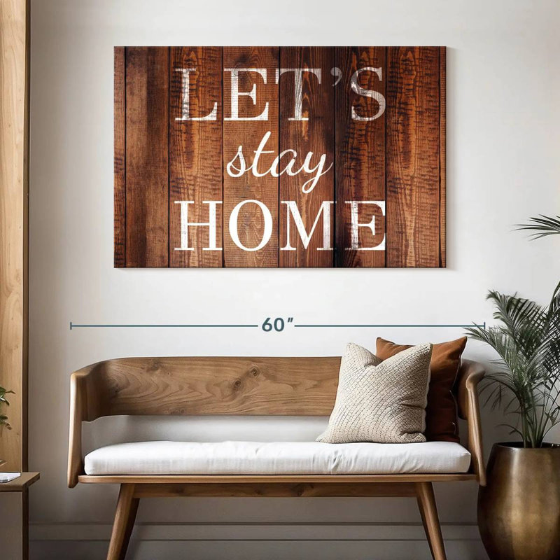 «Let Stay Home Typographie I», affiche murale, H 32 po x l 48 po