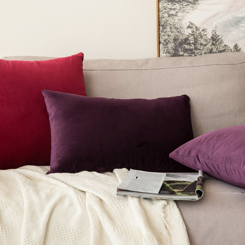 Payson lumbar pillow cover, Dark Purple, 12" H x 20" W