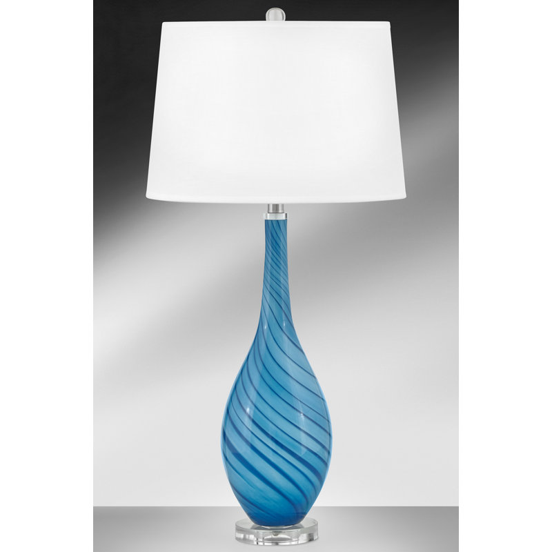 Brescia Ceramic Table Lamp, Dark Blue