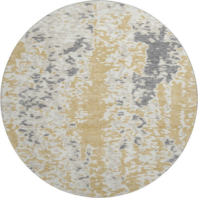 Premium Machine Washable Prisco Gold Rug