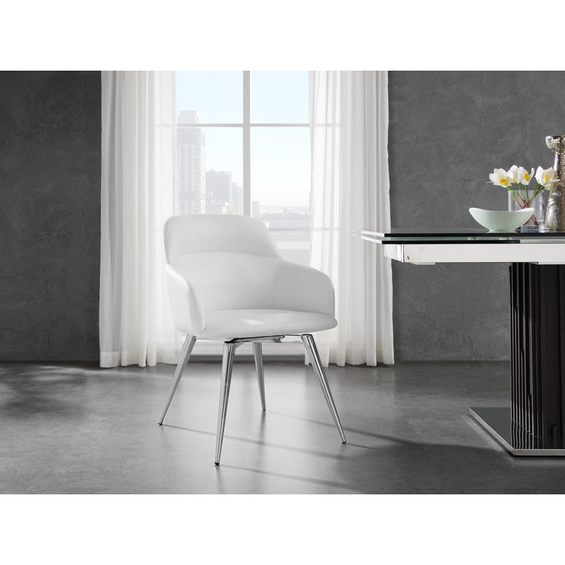 Fauteuil en velours Kyriana, Blanc