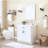 White Shaker Cabinet For Garage And Laundry: 2 Soft - Close Doors, 1 Adjustable Shelf, Construction, Rubber Easy Click Assembly Wood Bathroom Lounge Storage: , Construction
