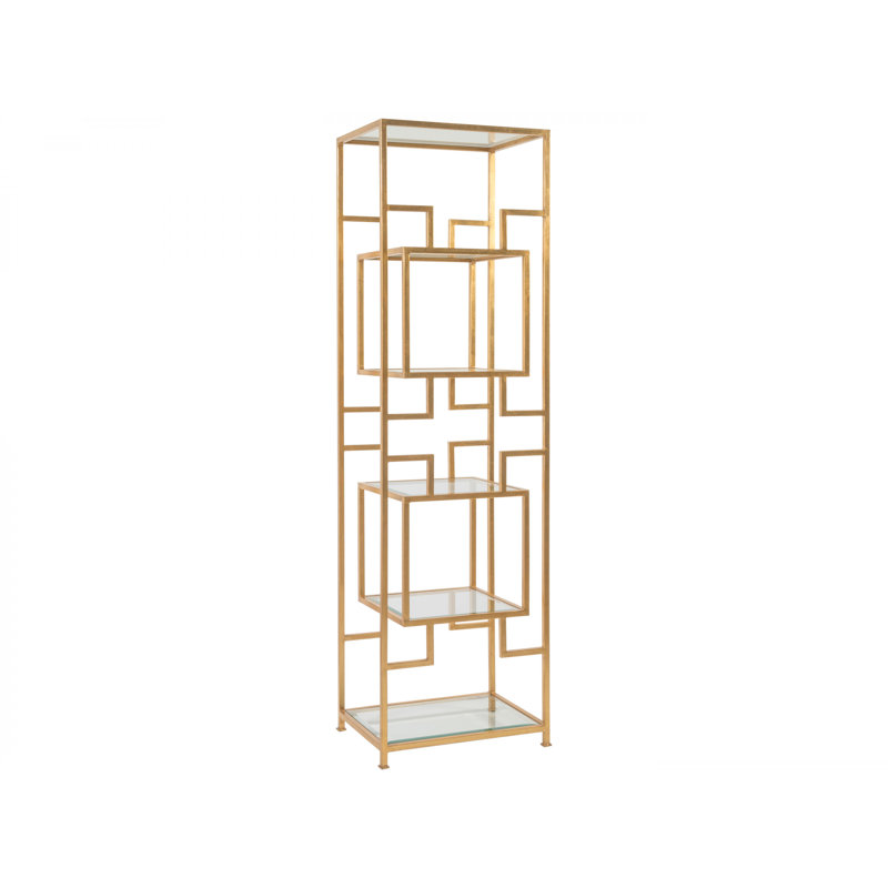 24"W x 18"D x 83"H  Suspension Slim Etagere, (5 Shelves) 82.75" H x 24" W x 18" D, Gold Leaf