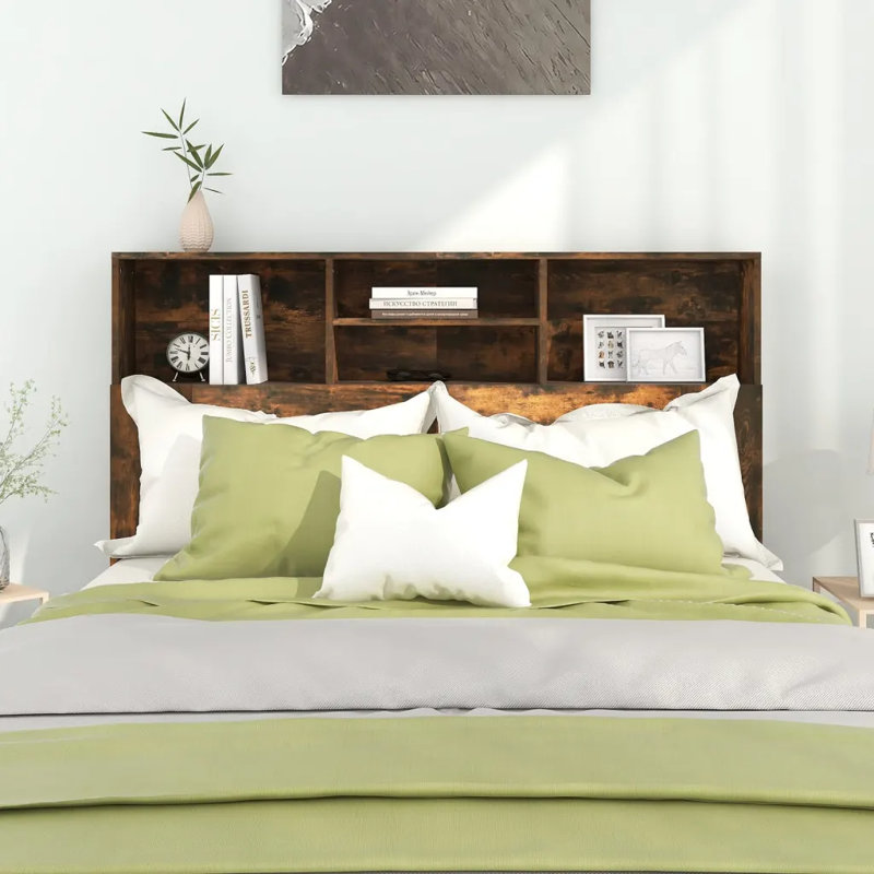 Melby Headboard Cabinet, Smoked, Double (4'6)