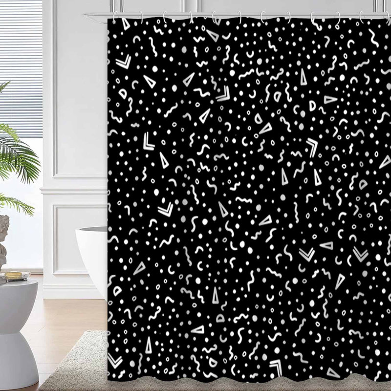 Rideau de douche Confetti Party Pop Art, L 72 po x l 72 po