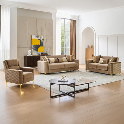 Sombir 3 - Piece Living Room Set