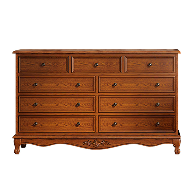American Decorative Cabinet Storage Cabinet 59.06'' W 9 - Drawer Dresser, Brown