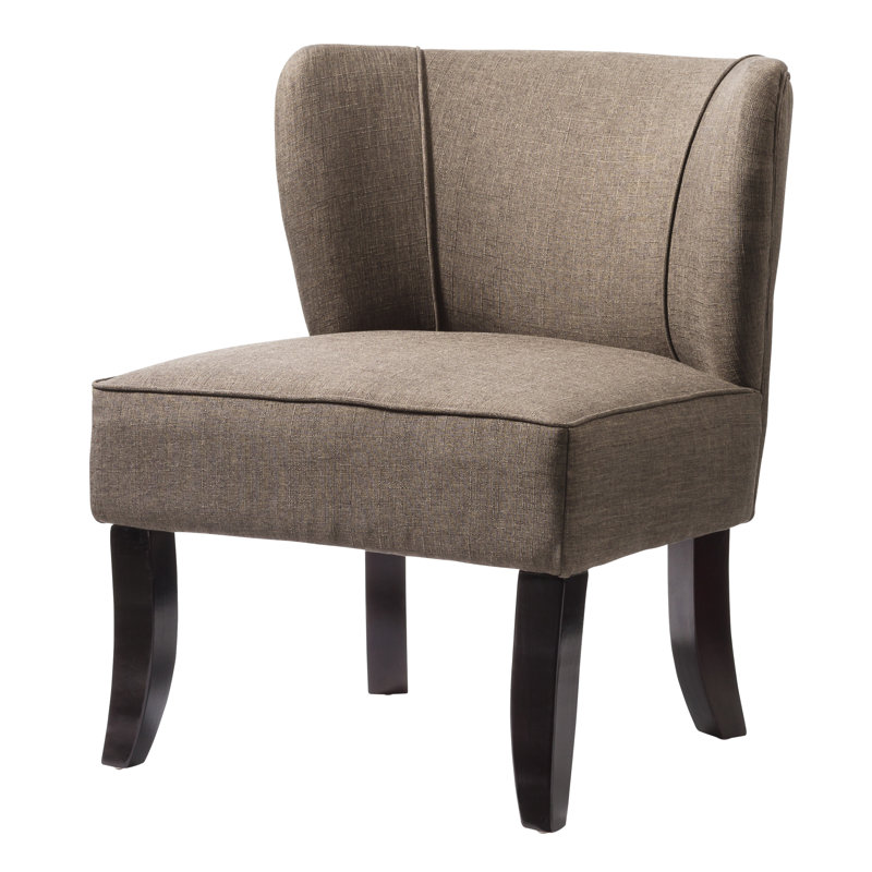 Leslie Upholstered Slipper Chair, Beige