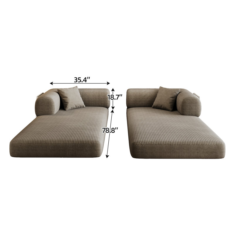 Space-saving Corduroy Sectionals, Convertible Modern Sofa Bed For Living Room