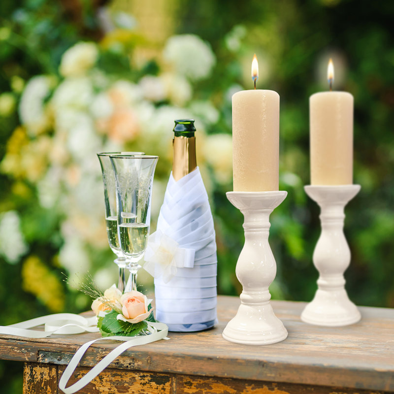 9'' H Concrete / Cement Tabletop Candlestick