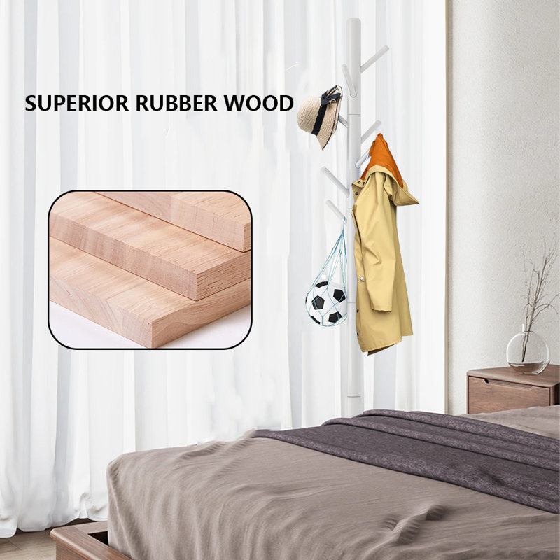 Coat Rack Freestanding, White