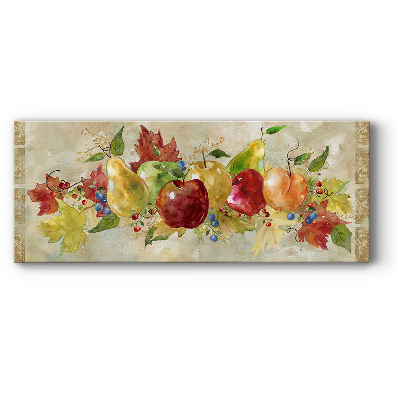 Fruit vénitien sur toile, H 24 po x l 60 po x P 1,5 po