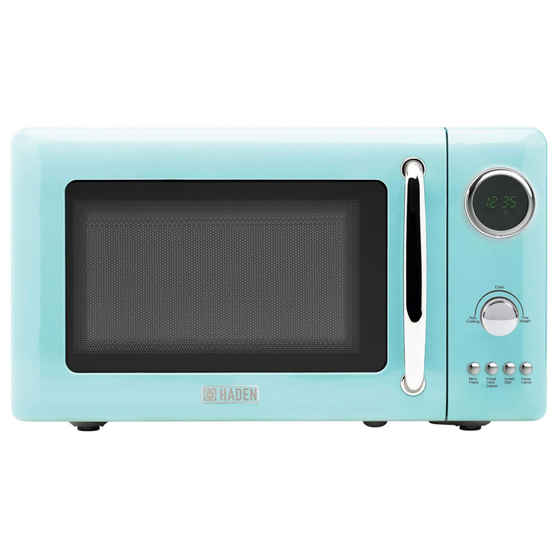 Haden 700 Watt 0.7 Cubic Foot Microwave Oven with Digital Controls, Turquoise, Blue