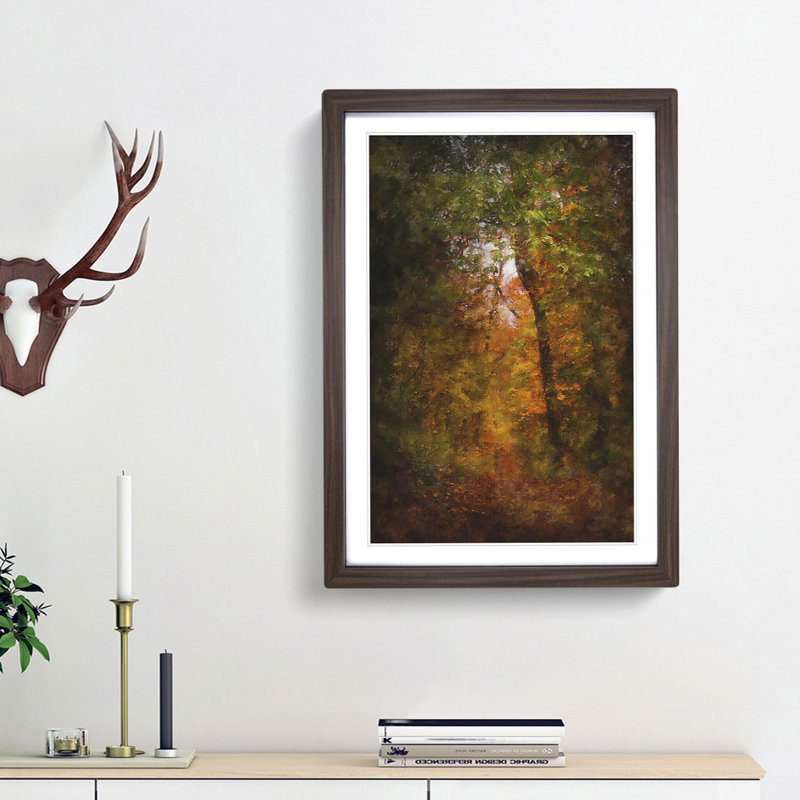 Path Through the Forest - Picture Frame Graphic Art Print, Walnut Framed, 33cm H x 24cm W x 2cm D