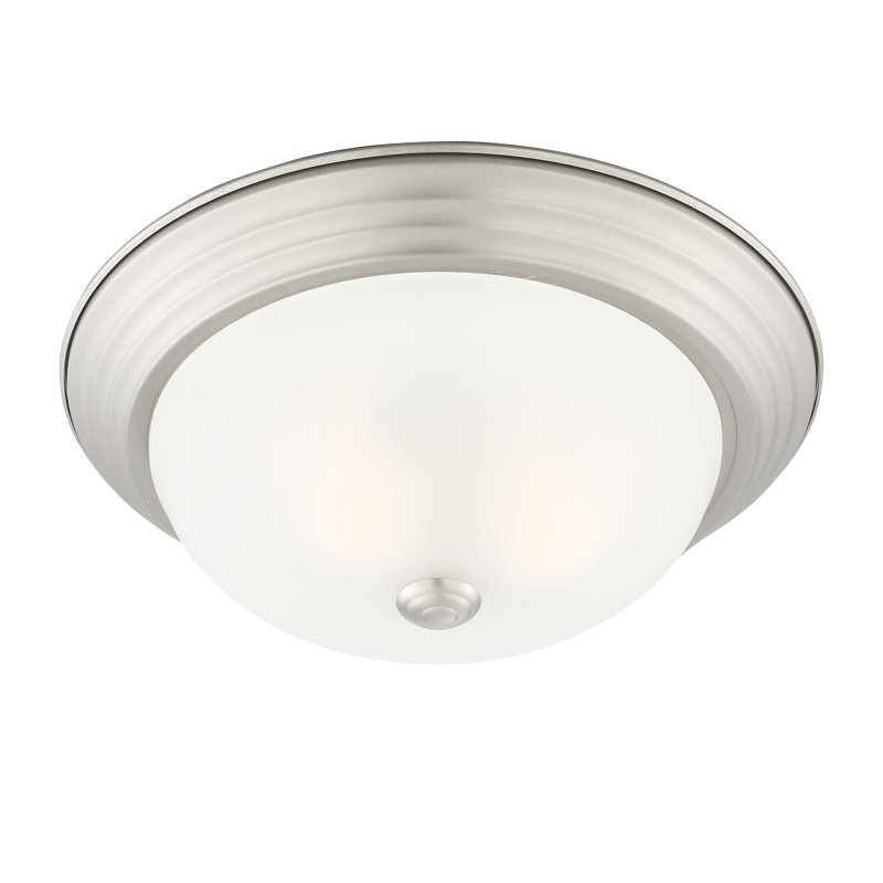 Miesner Glass Flush Mount, 5.25" H x 13.25" W x 13.25" D, Pewter