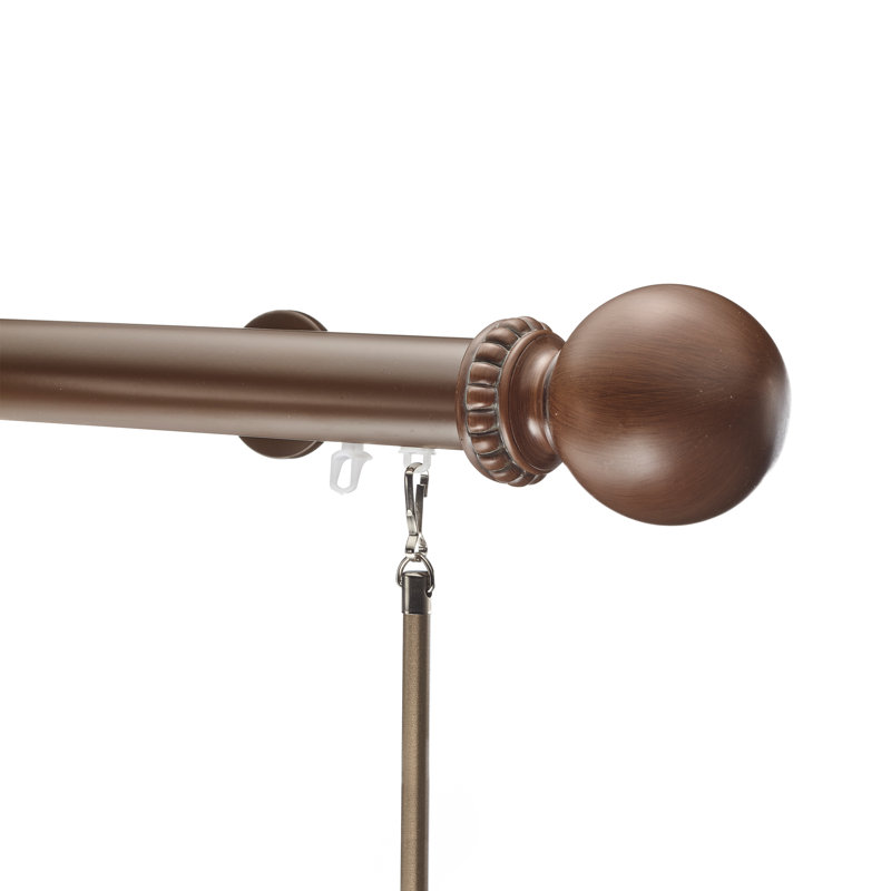 Lawlor Single Curtain Rod, Sienna, 2" H x 120" W x 3.75" D