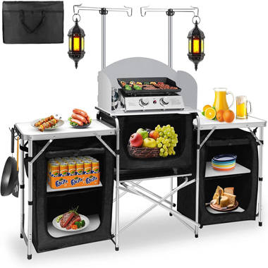 91 3-Piece 4-Burner Propane/Natural Gas BBQ Grill Island