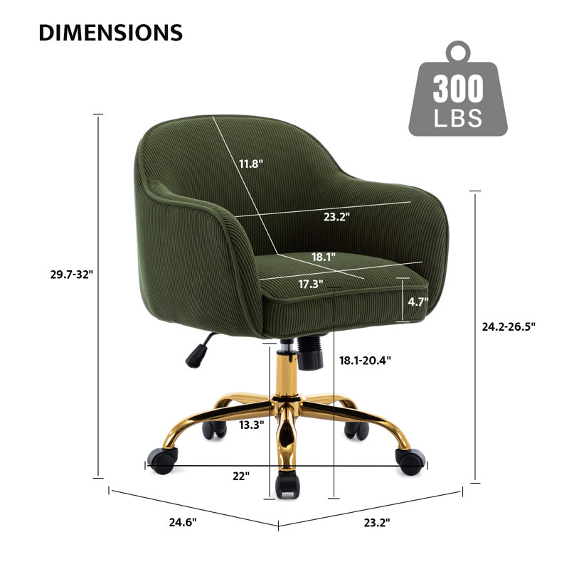 Chaise de bureau Dinorah, Vert