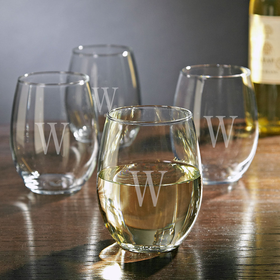 Lorcan 21oz. Wine Glass Set (Set of 4) Charlton Home® 